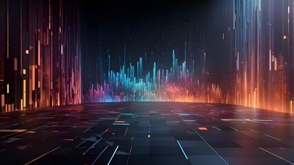 abstract background that symbolizes the future IT industry's boundless potential and frontiers, pushing the envelope of innovation - obrazy, fototapety, plakaty