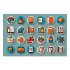 education theme flat icon design vector