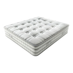 White thick mattress isolated on transparent background