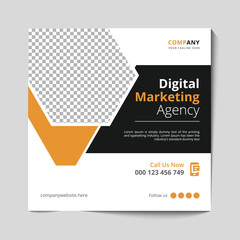 Marketing Agency Social Media Post, Digital Marketing Web Banner, Corporate Square Flyer Template banner