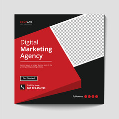 Marketing Agency Social Media Post, Digital Marketing Web Banner, Corporate Square Flyer Template banner