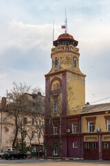 Fire tower of the Nikolsk-Ussuriysk fire brigade, built in 1914. City of Ussuriysk, Primorsky Krai,...