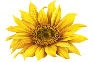 Naklejka premium A beautiful sunflower with vibrant yellow petals isolated transparent background PNG