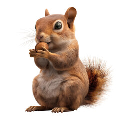 Obraz premium A cute squirrel standing on its hind legs isolated transparent background PNG
