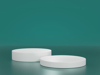 white pills on green background