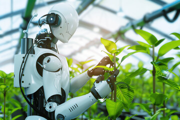 robotic agriculture concept, AI generated