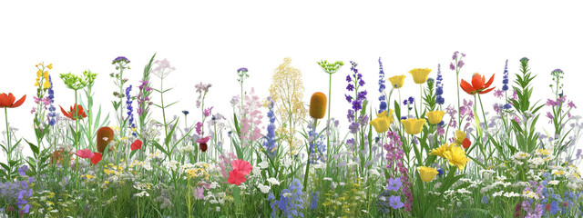 flowers in the grass transparent background PNG
