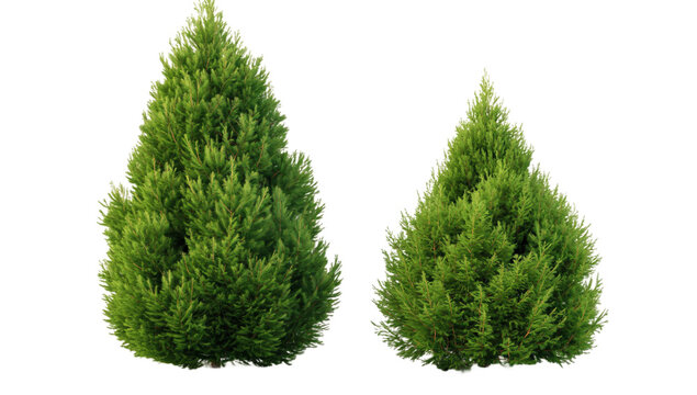 green thujas isolated transparent background PNG