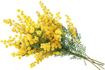 bouquet of yellow flowers mimosa transparent background PNG