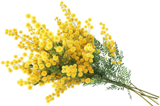 bouquet of yellow flowers mimosa transparent background PNG