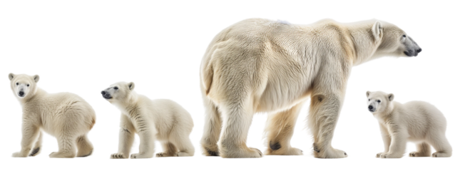 group of polar bears transparent background PNG 