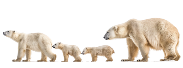 group of polar bears transparent background PNG 