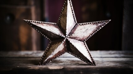 a star shaped object on a table - obrazy, fototapety, plakaty
