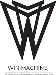 win machine logo and sticker  for your project design vector 