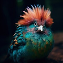 a bird with colorful feathers