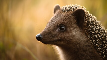 Obraz premium a close up of a hedgehog