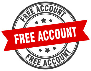 free account stamp. free account label on transparent background. round sign