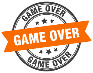 game over stamp. game over label on transparent background. round sign