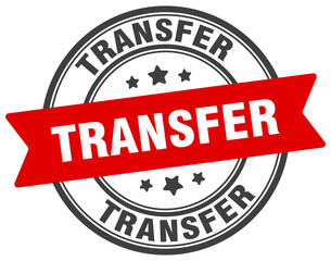 transfer stamp. transfer label on transparent background. round sign