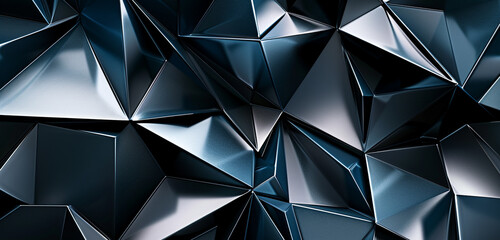 Obraz premium 3D dark sapphire and silver, sophisticated wallpaper design.