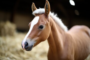 a horse with a white stripe