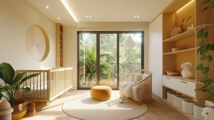 Geometric Minimalist Nursery , interior design good quality, fit within frame