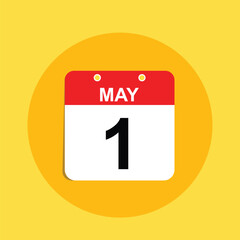 1st May calendar concept design, happy labour day, international labour day, vector illustration