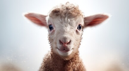 a close up of a lamb - obrazy, fototapety, plakaty