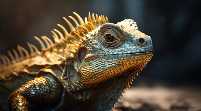 a close up of a lizard