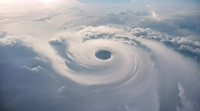 Super typhoon over the ocean. View from space