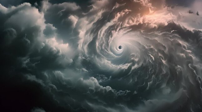 Super typhoon over the ocean. View from space