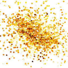 Yellow and golden confetti like a firework of effect isolate on transparent png.