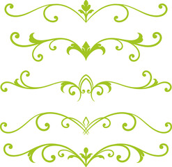 Set of decorative divider elements. Border florish collection. Vector.