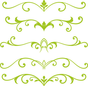 Set of decorative divider elements. Border florish collection. Vector.