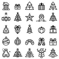 christmas, hat, reindeer, snowman, bell, tree, winter, december, candle, gift, santa, celebration, icon, calendar, snowflake, star, christmas tree, candy, snow, sock, holly, merry, ball, bow, 