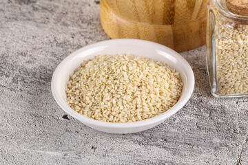 Sesame seeds heap in the bowl