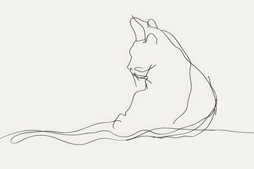 Black pencil sketch of a cat