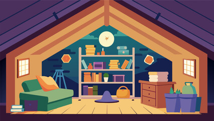 The attic was more than just a storage space it was a sanctuary of cherished moments and beloved ancestors.. Vector illustration