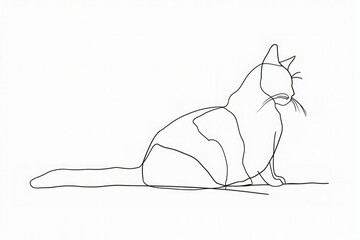 Black pencil sketch of a cat