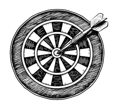 recommend clip art: dart board engraving black and white outline