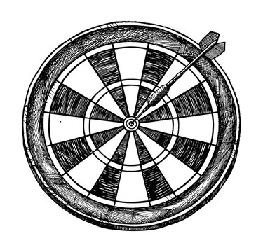 recommend clip art: dart board engraving black and white outline