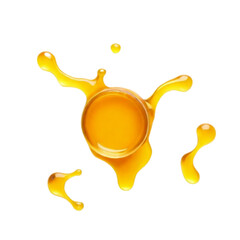 honey spill on Isolated transparent background png. generated with AI