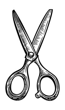 black and white scissors open clip art preview