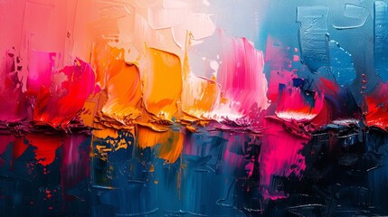 An abstract oil painting is a piece of art. It is a wall hanging or wall decor piece of art. It is made up of brushstrokes, blobs of paint, knife sketches, and large strokes of paint.......