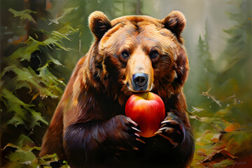 an apple-eating bear. Generative AI