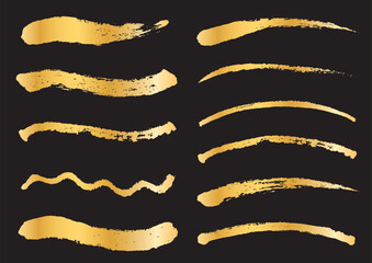 金の塗料で描いた線の11点セット