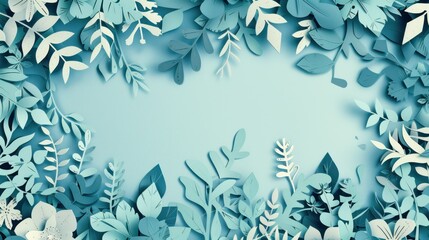 Botanical nature leaf and flower pattern vintage style background illustration design.