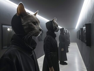 Mystic Cat Procession in Gallery 3D Art