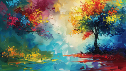 Obraz na płótnie Canvas A symphony of colors fills the air, painting the world with the melody of life itself.