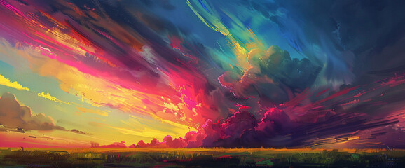 A symphony of colors dances in the breeze, painting the sky with strokes of endless possibility.